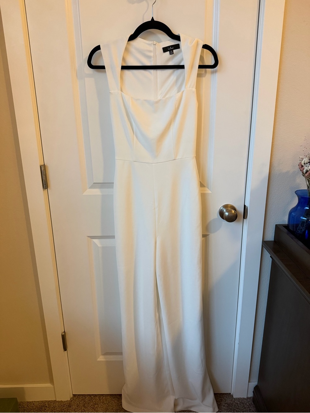 Lulu's White Sleeveless Wide-Leg Jumpsuit